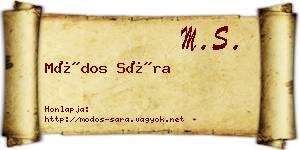 Módos Sára névjegykártya
